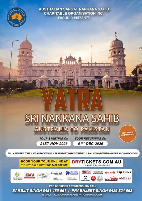 Yatra Nankana Sahib 2026 - Australia To Pakistan — Buy Tickets