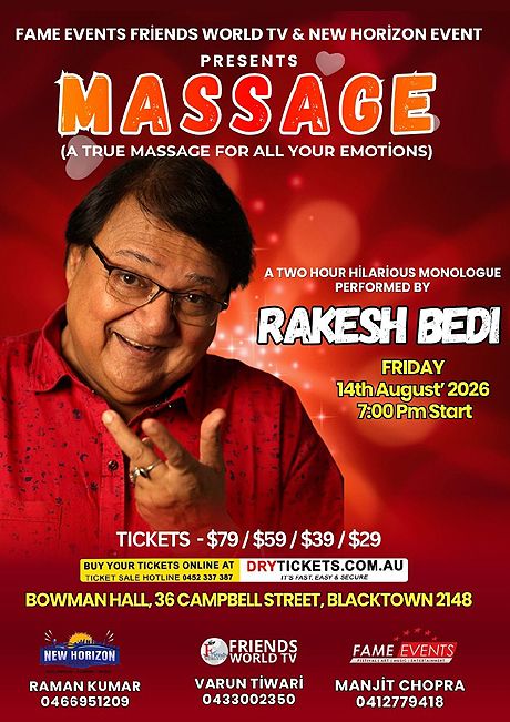 Massage - A true massage for all your emotions by Rakesh Bedi — Buy Tickets